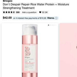 Brigeo don’t despair, repair. Rice protein moisture strengthening treatment